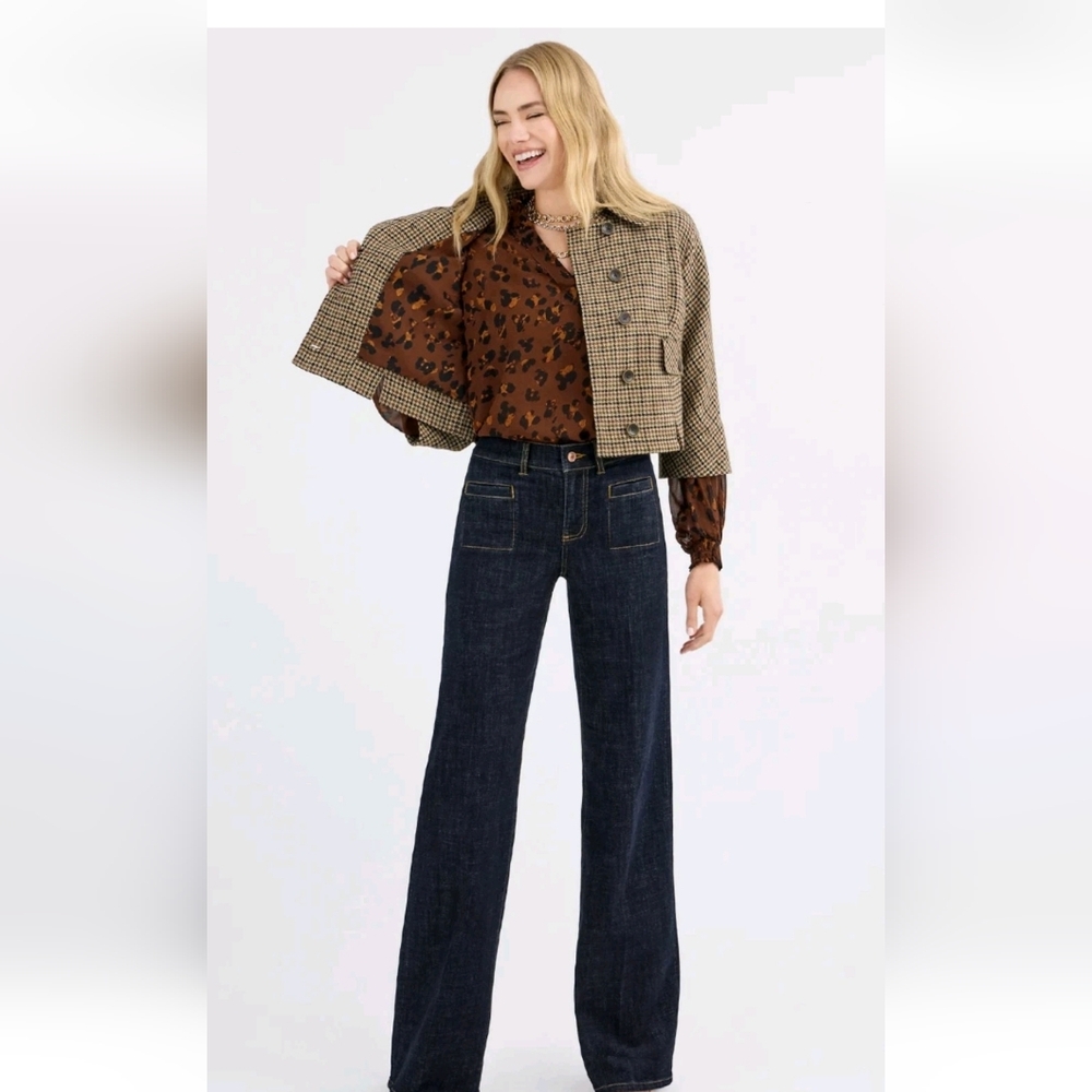 Cabi Showroom Jacket 4678 Houndstooth Brown Large new nwt - Picture 5 of 12